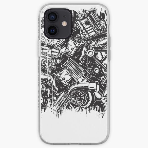 Enthousiaste de voiture de collage de pièces de voiture Coque souple iPhone