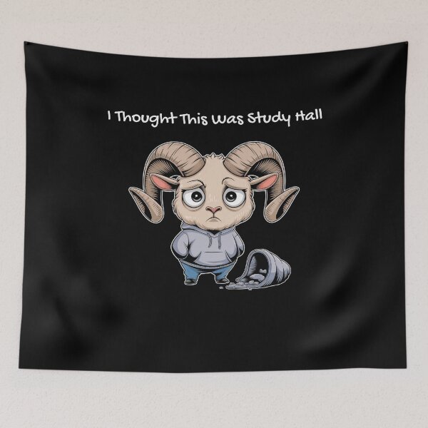 Item preview, I Thought This Was Study Hall - Confused Ram designed and sold by HexaDaisy.