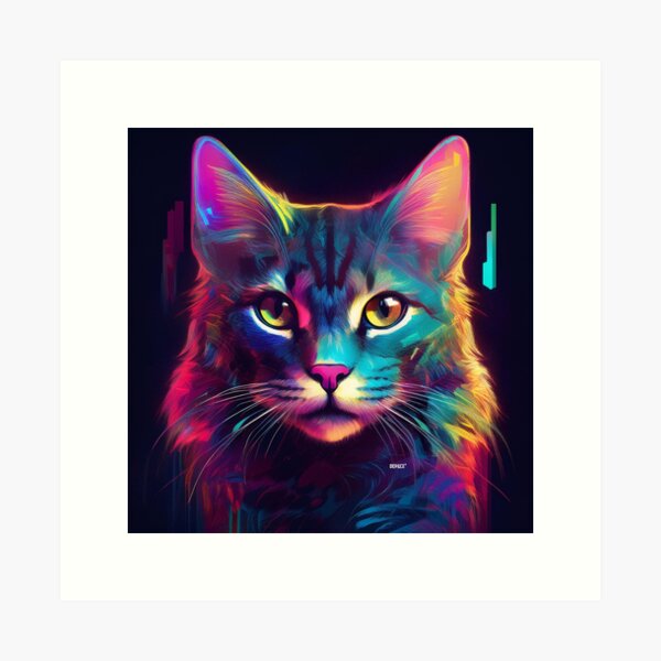 Mind-bending Surrealism Cat Print - dePace' Art Print