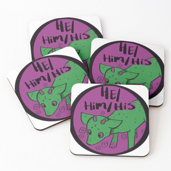 Item preview, He/Him/His Deer Pronoun Sticker Design designed and sold by confusedowlcreations.