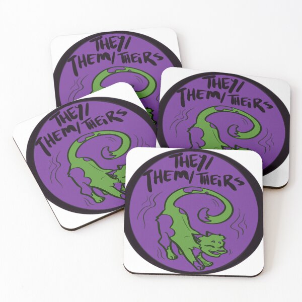 Item preview, They/Them/Theirs Cat Pronoun Sticker Design designed and sold by confusedowlcreations.