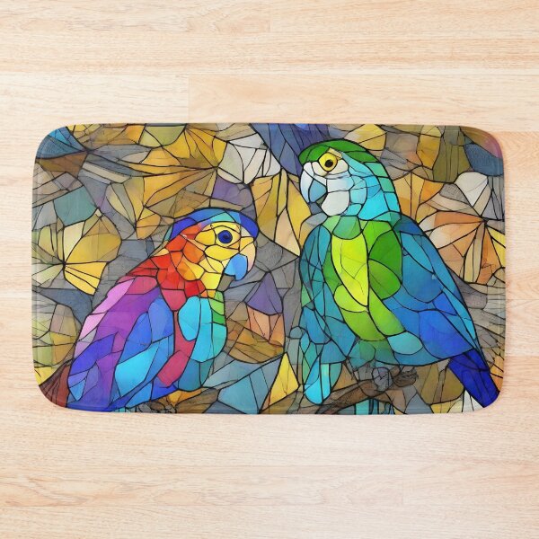 Item preview, Mosaic Stained Glass Parakeets designed and sold by Paw's Arts.