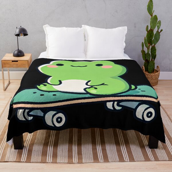 Item preview, Adorable Kawaii Frog Skateboarding Design designed and sold by DrawHandArt.