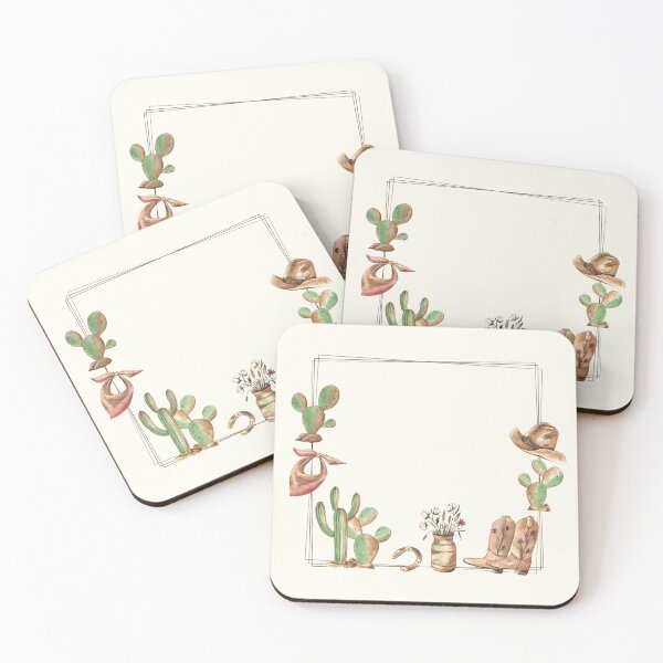 Item preview, Country-style Frame with Cowboy Accessories and Cactuses designed and sold by Flowersforbear.