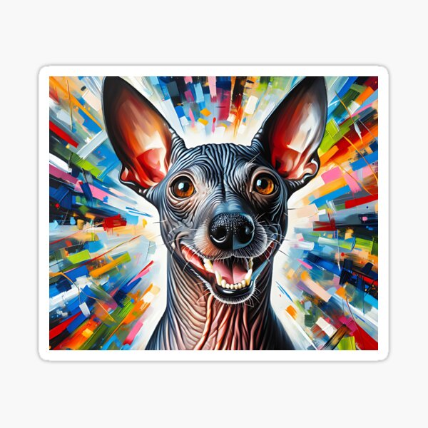 Vista previa del artículo con la obra «Retrato de perro mexicano sin pelo Xoloitzcuintli Impresión de arte acrílico Retrato de mascota Regalos para amantes de los perros», diseñado y vendido por Gallup Graphics.