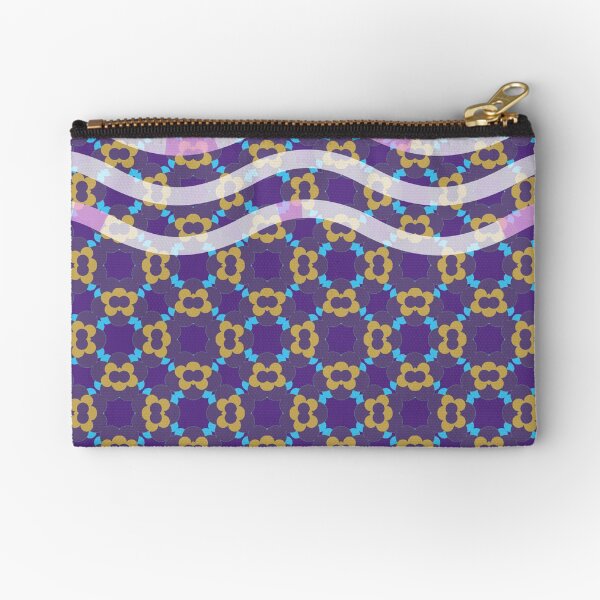 floral pattern orange blue Zipper Pouch