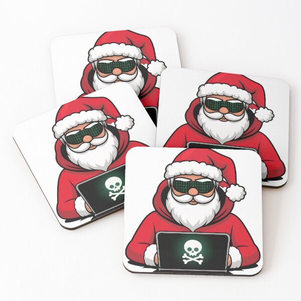 Item preview, Hacker Santa Claus Funny Christmas Cyber Security designed and sold by Unruly Charm Co..