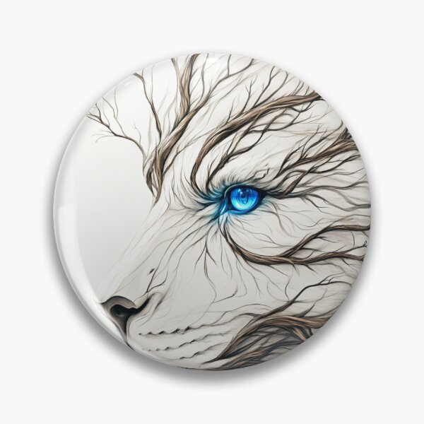 Item preview, A white artistic illustration of the face of a blue olive tree seen in profile. designed and sold by JOTAMIKE.