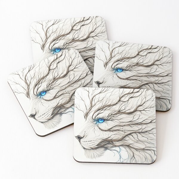 Item preview, A white artistic illustration of the face of a blue olive tree seen in profile. designed and sold by JOTAMIKE.