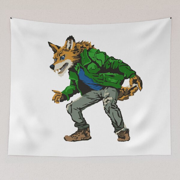 Item preview, Fox Thug Looking Guy in Green & Blue designed and sold by KlakkDrawsStuff.