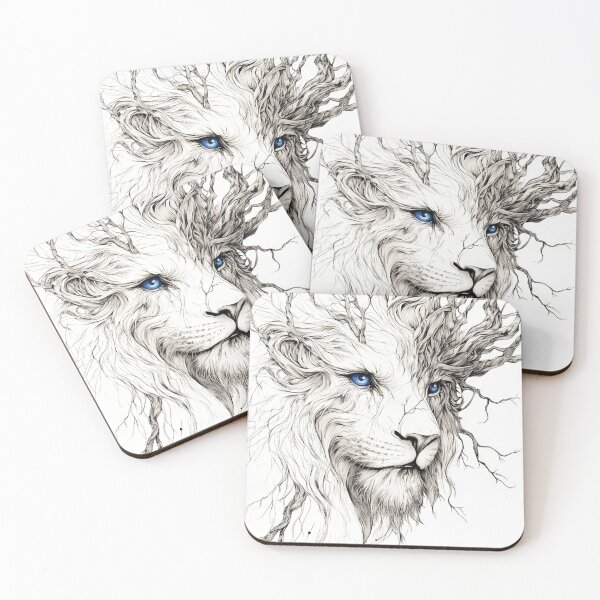 Item preview, A white artistic illustration of the face of a blue olive tree seen in profile. designed and sold by JOTAMIKE.
