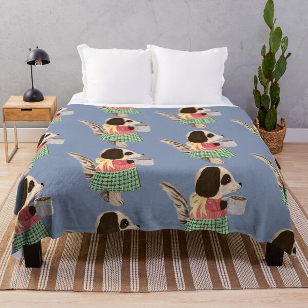 Item preview, Cozy dog with Hot coffee – Cute Winter Aesthetic Pattern Illustration - Jemma Jamie Skidmore designed and sold by Jemma Jamie Skidmore.