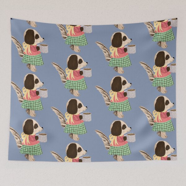 Item preview, Cozy dog with Hot coffee – Cute Winter Aesthetic Pattern Illustration - Jemma Jamie Skidmore designed and sold by Jemma Jamie Skidmore.