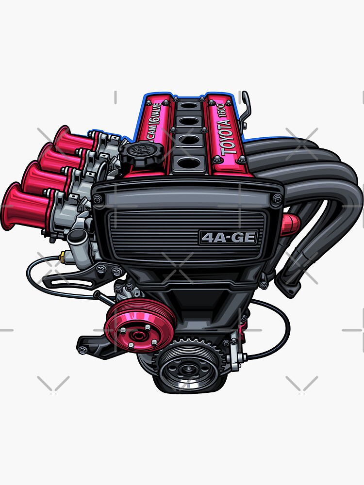 Toyota Legendary 4AGE 1.6 Engine Twin Cam 16 Valve RED