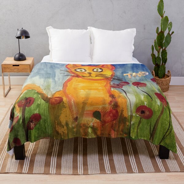 Item preview, Theo Alford: Cat in poppy fields designed and sold by SplashAndShape.