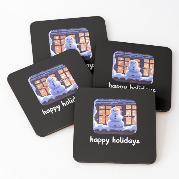 Item preview, Happy holiday, cute snowman, cute snowman outside home, winter wonderland  designed and sold by Artheaven77.