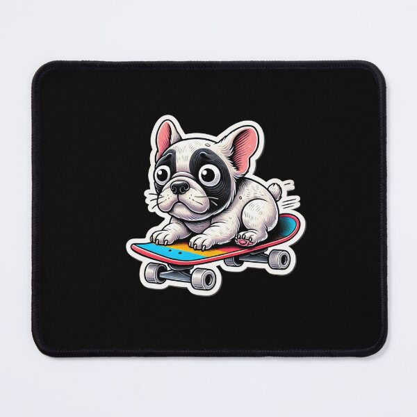 Item preview, Anxious Frenchie on a Skateboard designed and sold by ToughTees.