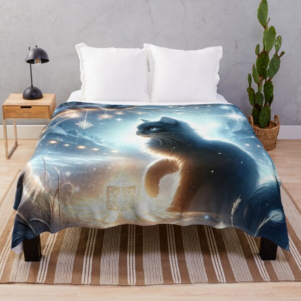Item preview, Winter Twilight Black Cat designed and sold by Magic-wall-art.