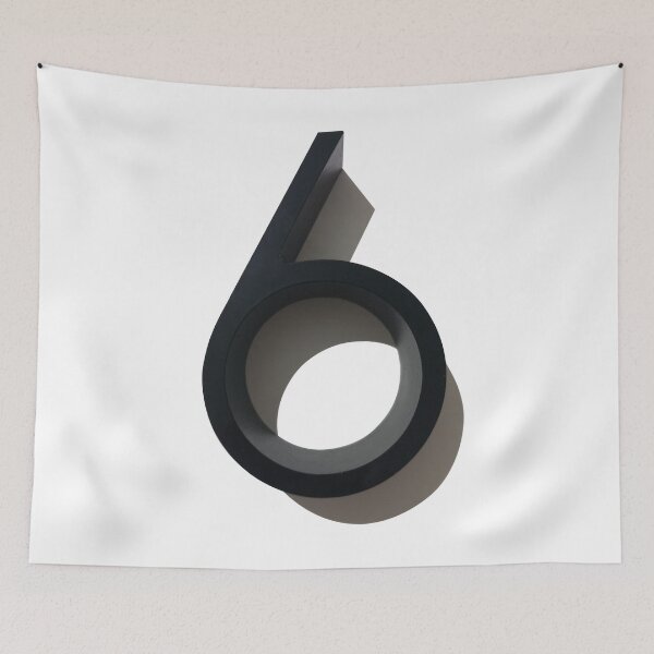 Item preview, house number 6 sticker designed and sold by carlarmes.