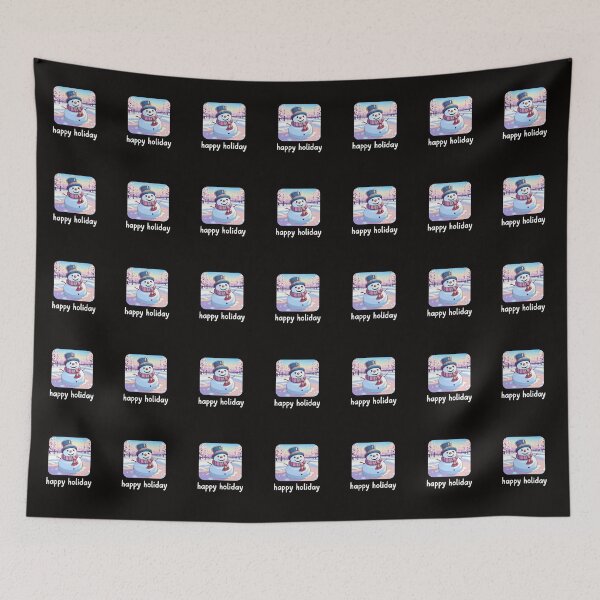 Item preview, Happy holiday, cute snowman, cute snowman with a hat and scarf, winter wonderland  designed and sold by Artheaven77.