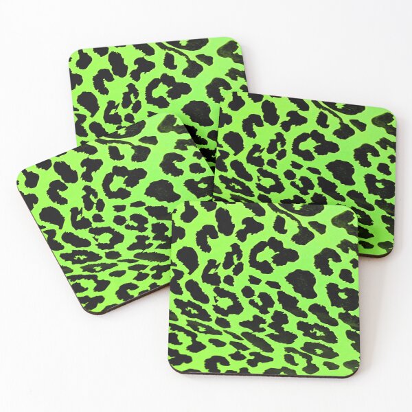 Item preview, neon green and black leopard print pattern designed and sold by meuliasshop.