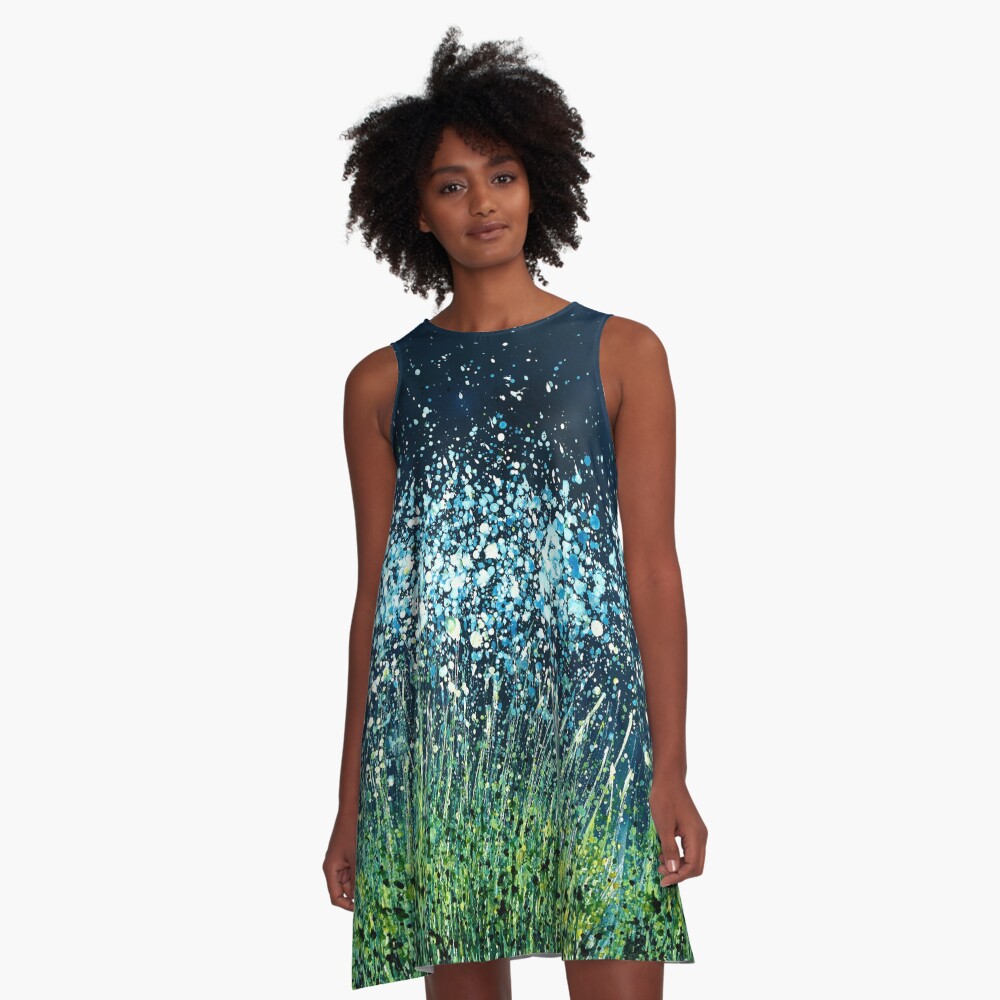 Night Flowers A-Line Dress