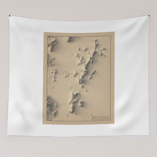 Item preview, Florianopolis, Santa Catarina, Brazil Shaded Relief Map designed and sold by ThinkAboutMaps.