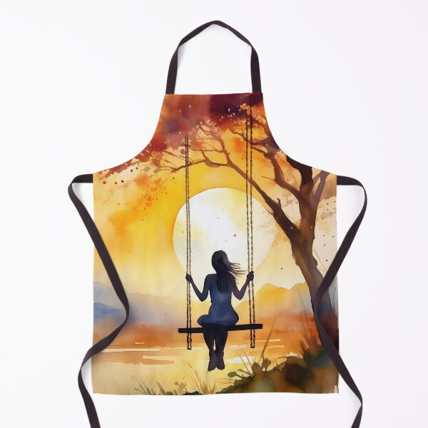 Item preview, Vibrant sunset with silhouette on swing, evoking calm and inspiration designed and sold by homydesign.
