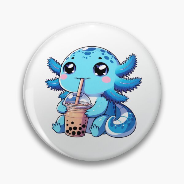 Item preview, Blue GFP Axolotl  Drinking Boba Tea  designed and sold by doodIllustrate.