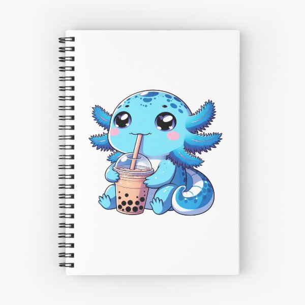 Item preview, Blue GFP Axolotl  Drinking Boba Tea  designed and sold by doodIllustrate.