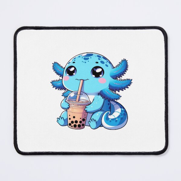 Item preview, Blue GFP Axolotl  Drinking Boba Tea  designed and sold by doodIllustrate.
