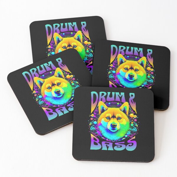 Item preview, DRUM AND BASS  - DNB Shiba Inu designed and sold by Discothreadz.