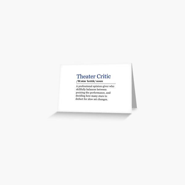 Item preview, Define: Theater Critic designed and sold by Varlo.