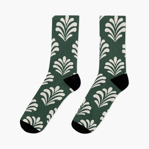 Item preview, Green Art Deco palm leaf damask designed and sold by Home Cyn Home.