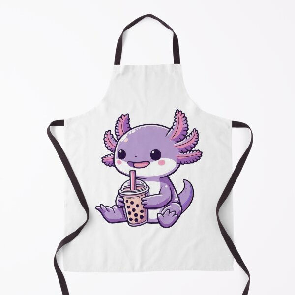 Item preview, Lavender Axolotl Drinking Bubble Boba Tea  designed and sold by doodIllustrate.