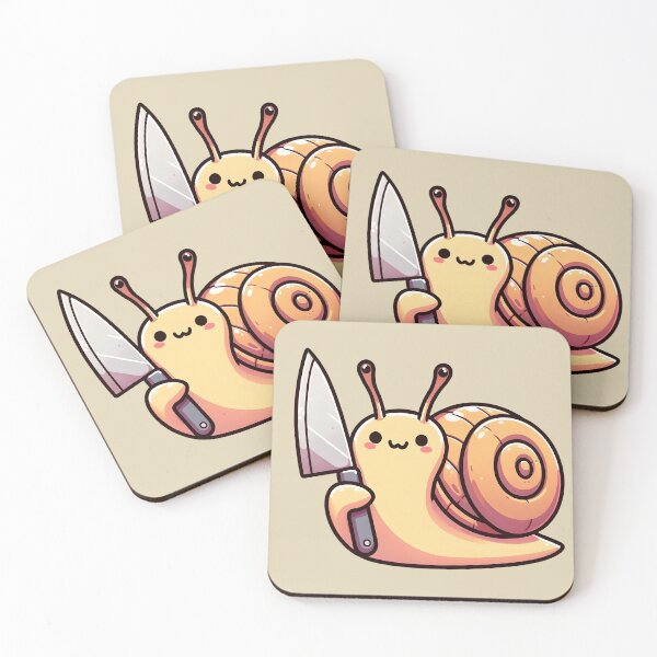 Item preview, Cute Kawaii Snail Cartoon Killer Snail Funny Snail with a Knife Chibi designed and sold by Gay-Koala.