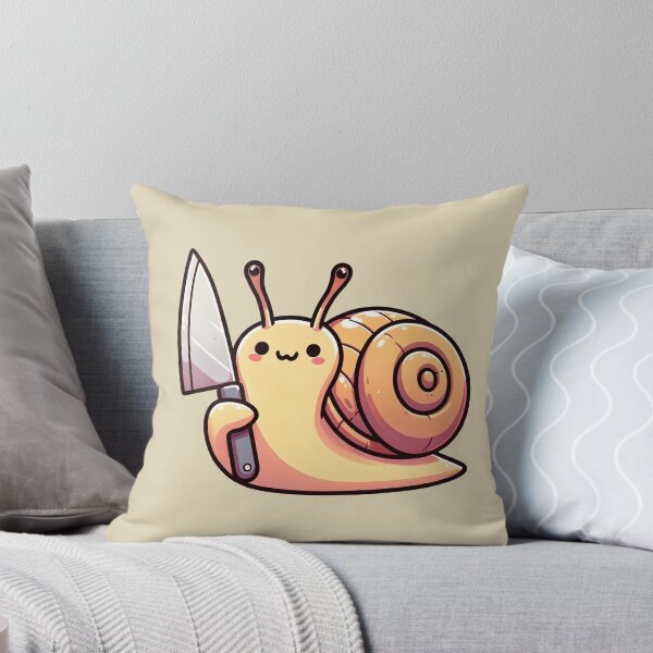 Item preview, Cute Kawaii Snail Cartoon Killer Snail Funny Snail with a Knife Chibi designed and sold by Gay-Koala.