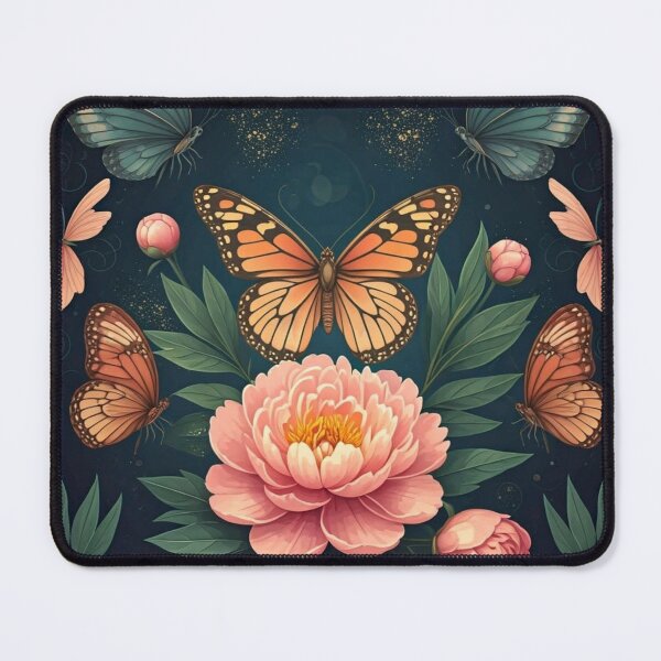 Item preview, Butterflies and Peach Peonies designed and sold by purplesensation.
