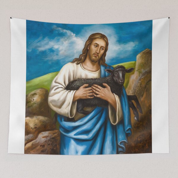 Item preview, JESUS HOLDING A BLACK SHEEP designed and sold by Obinne.