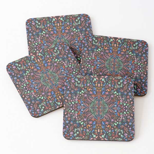 Item preview, Rainbow Christmas with charcoal colour background surface pattern designed and sold by DreamKaracters.