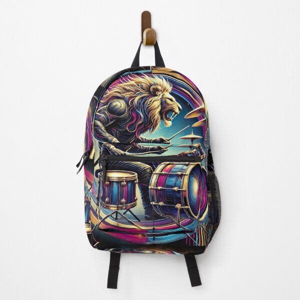 Item preview, Avant-Garde Lion Playing Drums in Vibrant Colors designed and sold by Reina75.