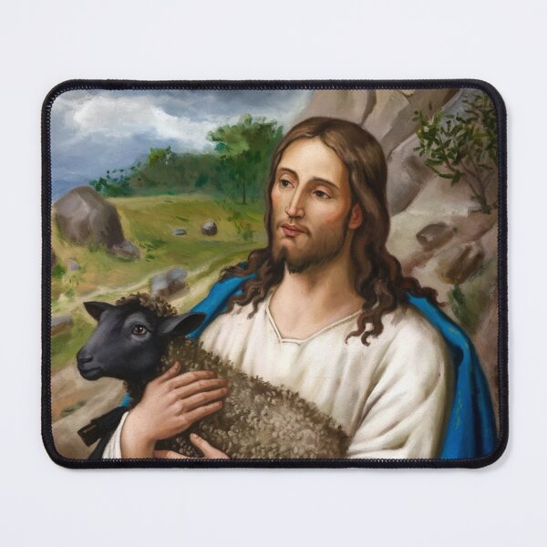 Item preview,  PICTURE OF JESUS HOLDING A BLACK SHEEP  designed and sold by Obinne.