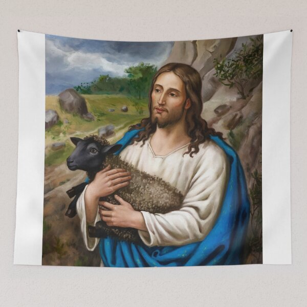 Item preview,  PICTURE OF JESUS HOLDING A BLACK SHEEP  designed and sold by Obinne.