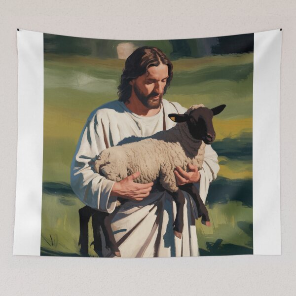 Item preview,  PICTURE OF JESUS HOLDING A BLACK LAMB  designed and sold by Obinne.