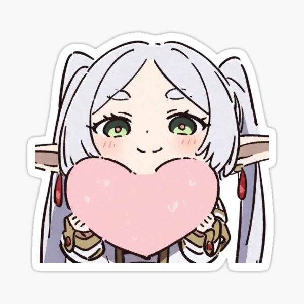 Item preview, Frieren cute elf love sticker designed and sold by sweetdevil.