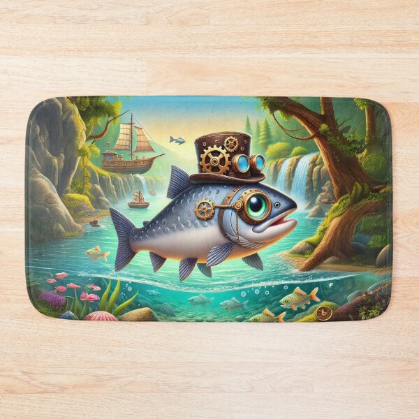 Item preview, Steampunk King Salmon designed and sold by Sillytoe.