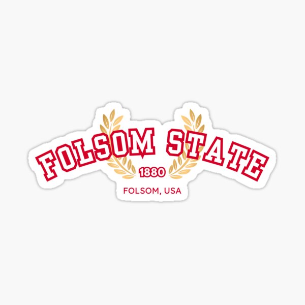 Folsom State Prison University, White and Red Sticker