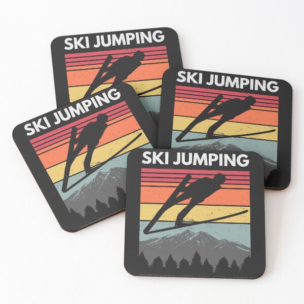 Item preview, Vintage Ski Jumping Mountains Retro Sports designed and sold by Anniko Art Studio.