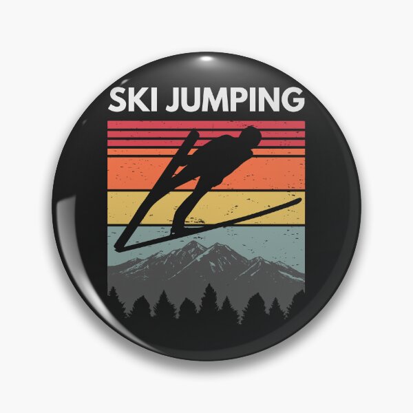 Item preview, Vintage Ski Jumping Mountains Retro Sports designed and sold by Anniko Art Studio.