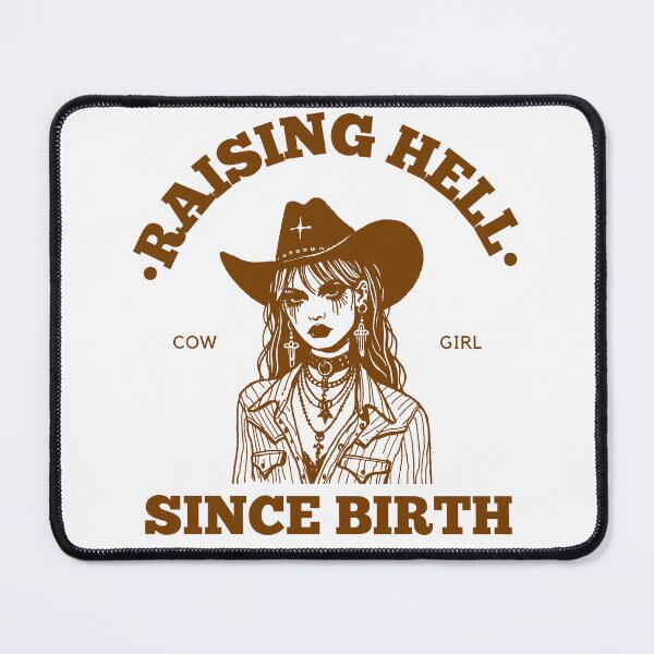 Item preview, Raising Hell Since Birth/ Goth Cowgirl designed and sold by PitchBlackIcon.